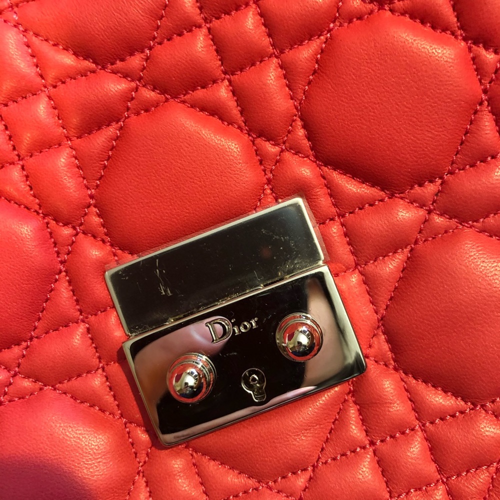 Miss Dior cannage leather promenade chain clutch - Picture 9 of 16